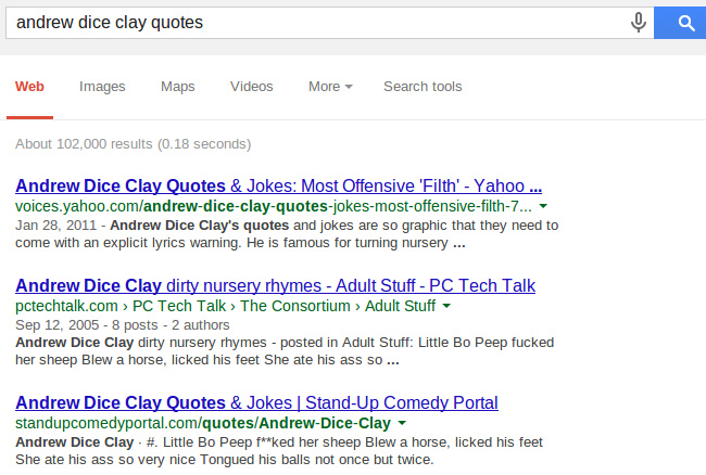 Google Search, andrew dice clay quotes