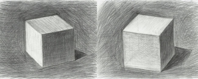 Рисунки кубов с натуры