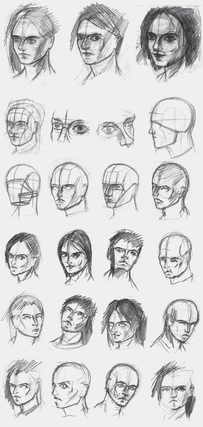 рисование головы человека по представлению