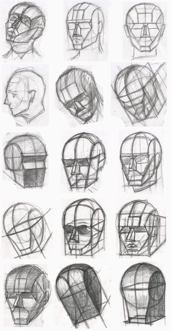 Рисование головы человека по представлению.