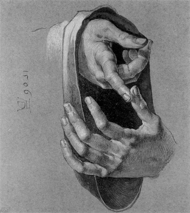 Дюрер, рисунок рук