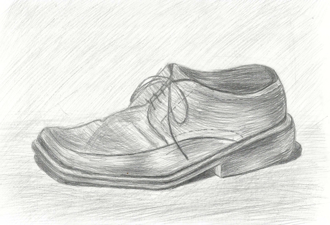 Карандашный рисунок ботинка