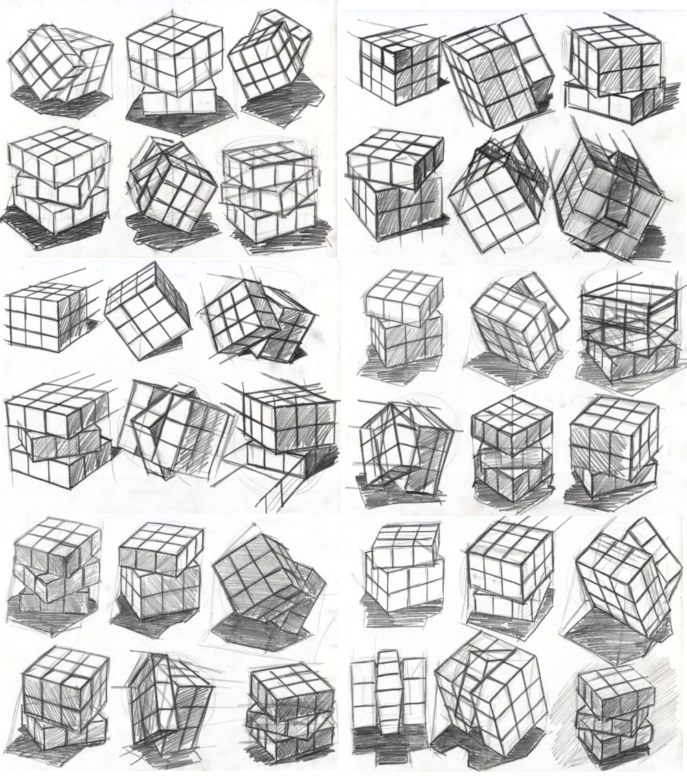 Наброски с кубика Рубика.