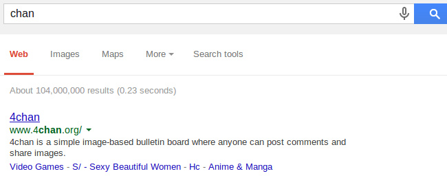 Google Search, chan